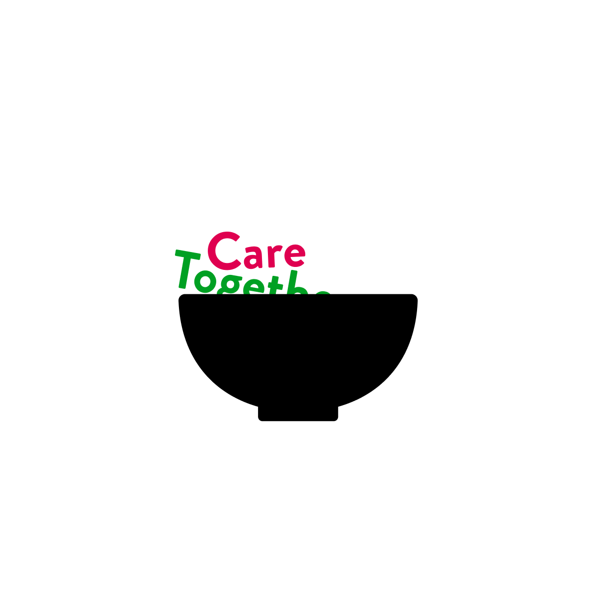 an illustration of a bowl with the words care and together in it