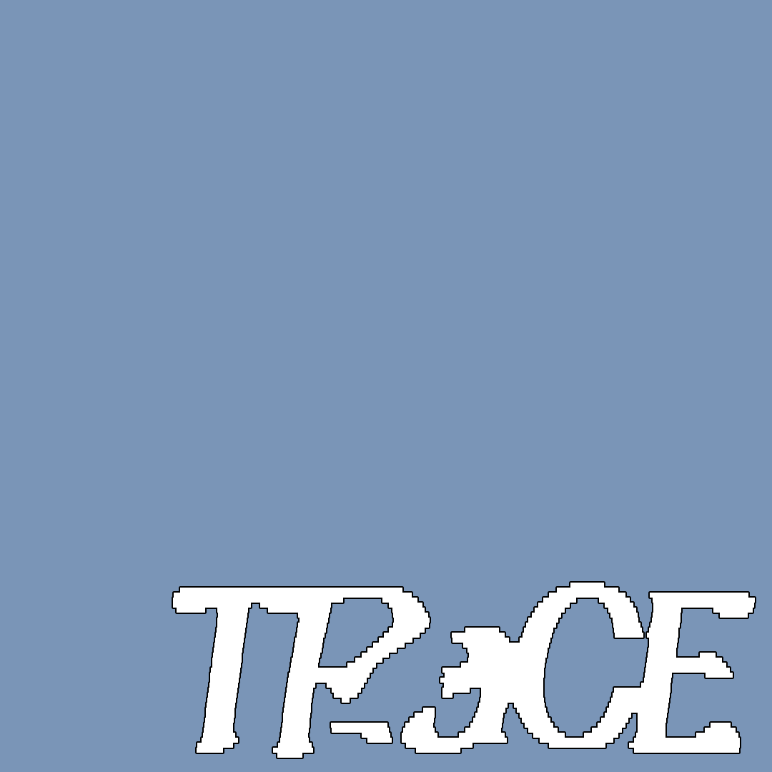 blue album cover with the word trace on it